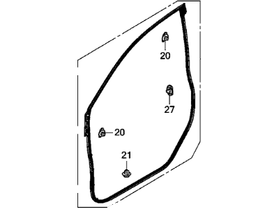 Honda 72350-T0G-A01 Weatherstrip,L FR Door