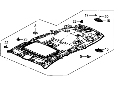 Honda 83200-T0A-A91ZA Lining Assy., Roof *YR416L* (Sunroof) (MAX IVORY)