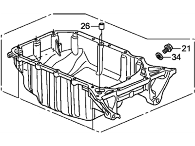 Honda 11200-R5A-000 Pan Assembly, Oil