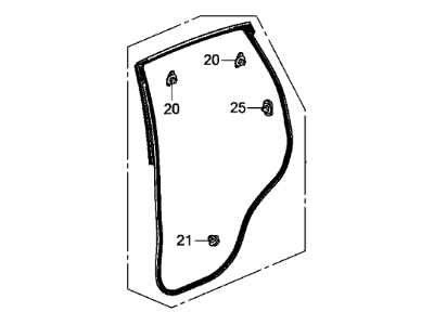 Honda 72810-T1W-A11 Weatherstrip,R RR Door