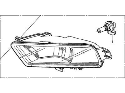 Honda 33951-T1W-A11 Unit Fog Light, L