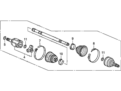 Honda 44306-T0A-A02 Driveshaft Assembly, Driver Side