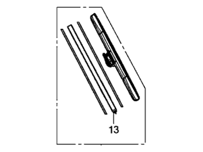 Honda 76630-T0A-A02 Blade, Wiper (Lh-400)