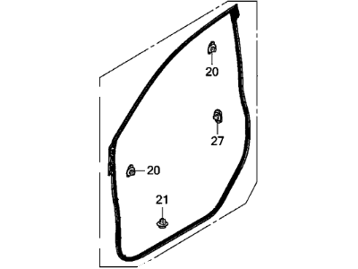 Honda 72310-T0G-A01 Weatherstrip,R FR Door
