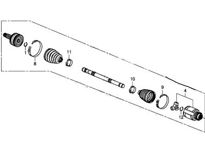 Honda 44305-T1W-A01 Shaft Assembly R Drive