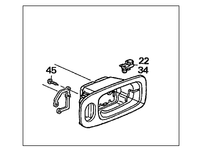 Honda 72161-S9A-A01ZD Handle Assembly, Left Front Inside (Ivory)