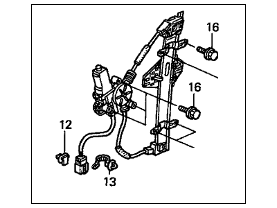 Honda 72210-S9A-A02 Regulator Assembly, Right Front Door Power