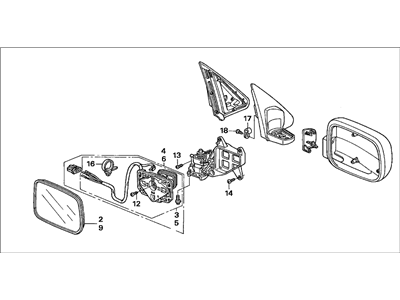 Honda 76200-SCA-A12ZQ Mirror Assembly (Silver Metallic)