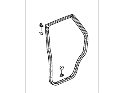 Honda 72850-S9A-003 Weatherstrip, L. RR. Door