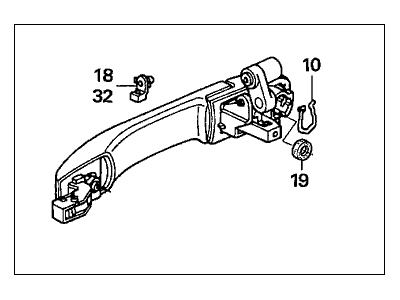 Honda 72180-S9A-J01YL Handle Assembly, Left Front Door (Outer) (Cosmic Gray Pearl)