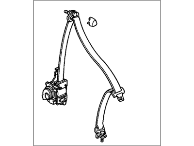 Honda 04824-SCA-A13ZA Tongue Set, Right Rear Seat Belt (Outer) (Graphite Black)