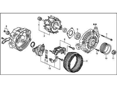 Honda 31100-PNC-004 Alternator Assembly (Ahga61) (Mitsubishi)