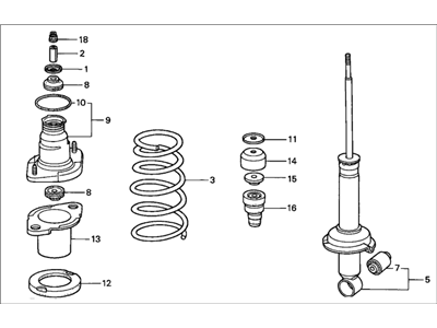 2005 Honda Civic Shock Absorber - 52620-S5D-A65