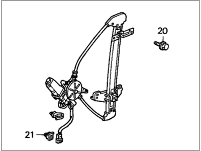 Honda 72750-S5A-J02 Regulator Assembly, Left Rear Door Power