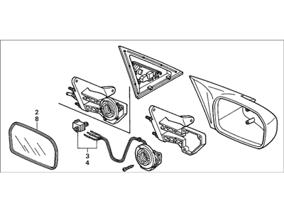 Honda 76250-S5D-A01 Mirror Assembly, Driver Side Door