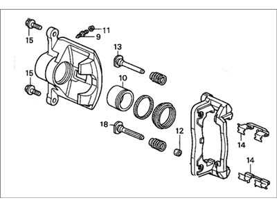 2003 Honda Civic Brake Caliper - 45019-S5D-L00RM