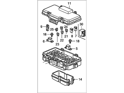 2001 Honda Civic Relay Block - 38250-S5A-A01