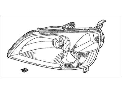 Honda 33101-S5A-A01 Headlight Unit, Passenger Side