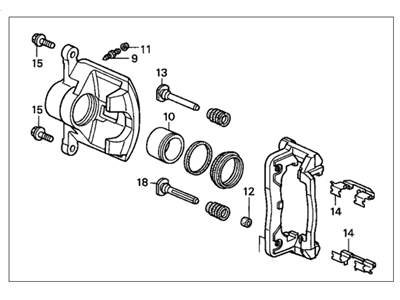 2002 Honda Civic Brake Caliper - 45018-S5D-L00RM