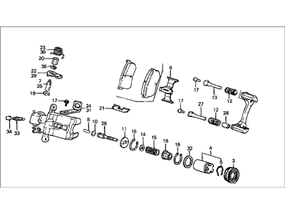 1986 Honda Prelude Brake Caliper - 43230-SB0-983