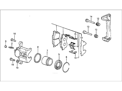 1984 Honda Prelude Brake Caliper - 45230-SB0-674