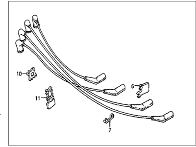 1983 Honda Prelude Spark Plug Wire - 32722-PC6-660