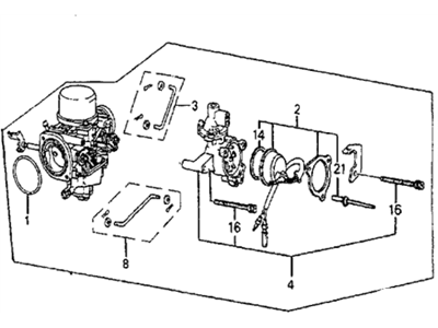 Honda 16101-PC7-665 Carburetor Assembly, Passenger Side (Vf05A D)