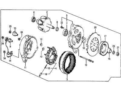 1986 Honda Prelude Alternator - 31100-PC6-004RM