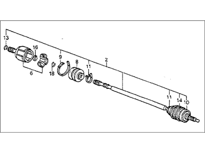 Honda 44306-SB0-622 Driveshaft Assembly, Driver Side