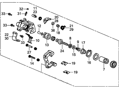 Honda 43018-TR3-A02 Caliper Sub-Assembly