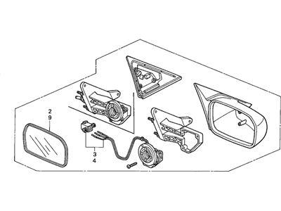 Honda 76250-S5P-A21ZB Mirror Assembly, Driver Side Door (Eternal Blue Pearl) (R.C.)