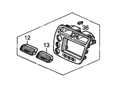 Honda 77250-S5A-A11ZC Panel Assy., Center *NH365L* (BLACK METALLIC)