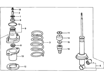 Honda 52610-S5P-C52 Shock Absorber Assembly, Right Rear