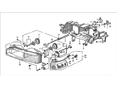 1991 Honda Accord Headlight - 33150-SM4-A02