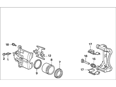 Honda 45018-SV4-003 Caliper Sub-Assembly, Right Front