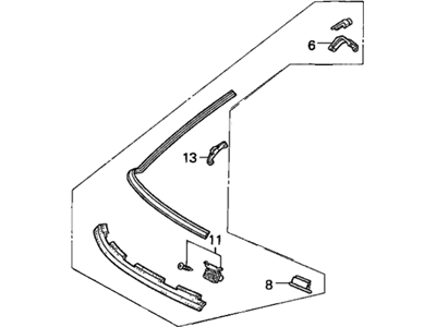 Honda 73262-SM4-901 Molding Assy., L. RR. Windshield Side & Corner