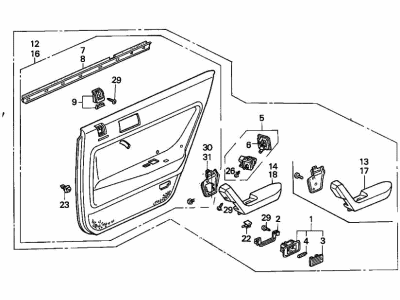 1991 Honda Accord Door Trim Panel - 83750-SM4-A40ZA