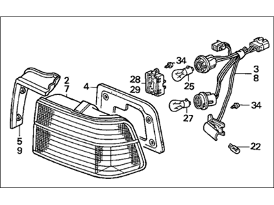 1990 Honda Accord Tail Light - 33500-SM4-A01