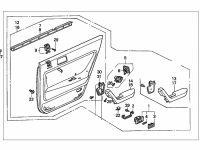 1991 Honda Accord Door Trim Panel - 83700-SM1-A00ZD