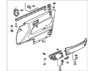 1990 Honda Accord Door Trim Panel - 83583-SM4-A10ZF