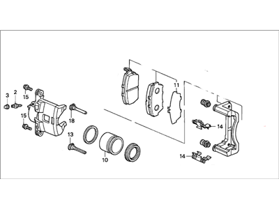 Honda 45019-ST7-000RM Caliper Sub-Assembly, Left Front (Reman)