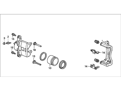 Honda 45018-ST7-000 Caliper Sub-Assembly, Right Front