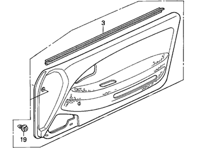 Honda 83583-SR8-C11ZA Lining, L. Door *NH167L* (GRAPHITE BLACK)