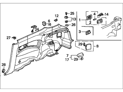 Honda 83730-SR0-A00ZB Lining, R. Side *NH167L* (GRAPHITE BLACK)