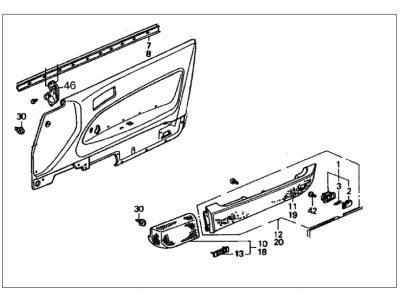1990 Honda Accord Door Trim Panel - 83533-SM2-A20ZA
