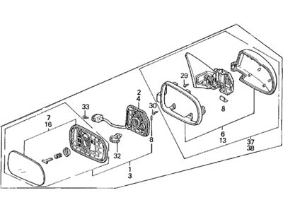 1993 Honda Accord Car Mirror - 76200-SM2-C26ZD