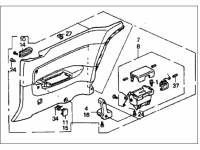 1991 Honda Accord Door Trim Panel - 83730-SM2-A11ZB