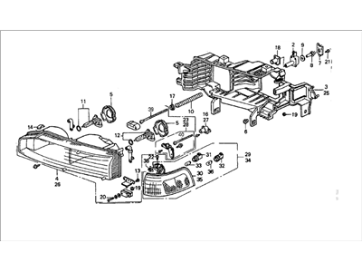 1990 Honda Accord Headlight - 33150-SM4-A01