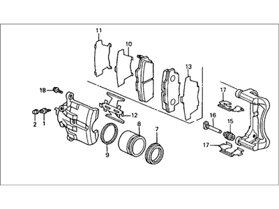 Honda 45230-SM2-023 Caliper Assembly, Driver Side (17Cl-14Vn) (Nissin)