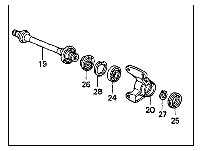 1996 Honda Accord Axle Shaft - 44500-SM4-020